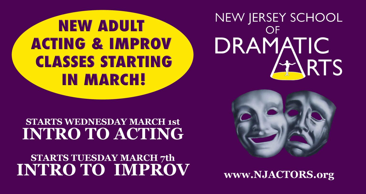 New Jersey School of Dramatic Arts Acting Classes for Adults, Teens